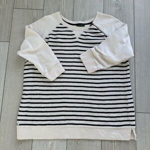 Ralph Lauren Women’s Top size 1X stripes white and navy blue